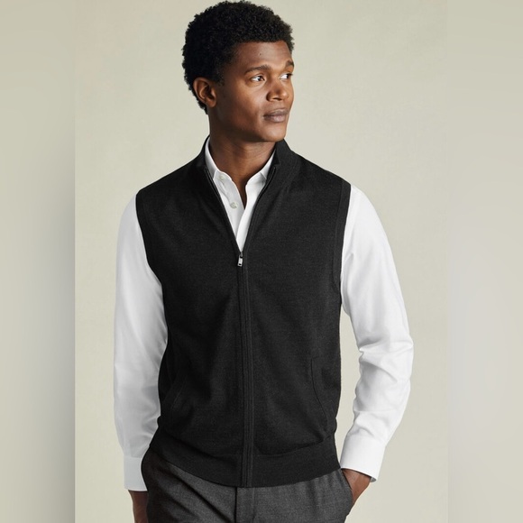 LOT OF 2! Charles Tyrwhitt Wool Vests- Gray&Navy, sz XXL - Picture 1 of 15